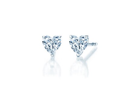 Ohrstecker Diamond Heart Labordiamant in Weißgold