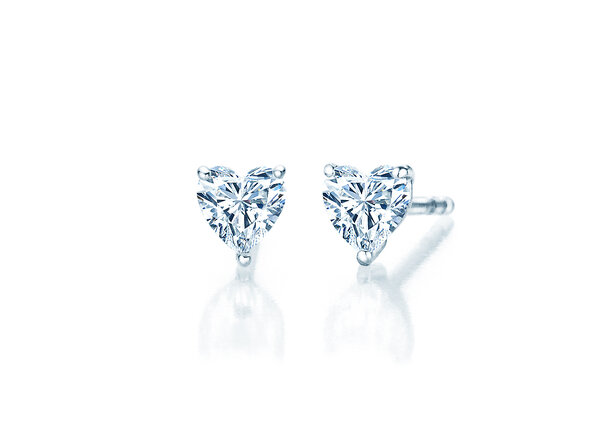 Ohrstecker Diamond Heart Labordiamant in Weißgold