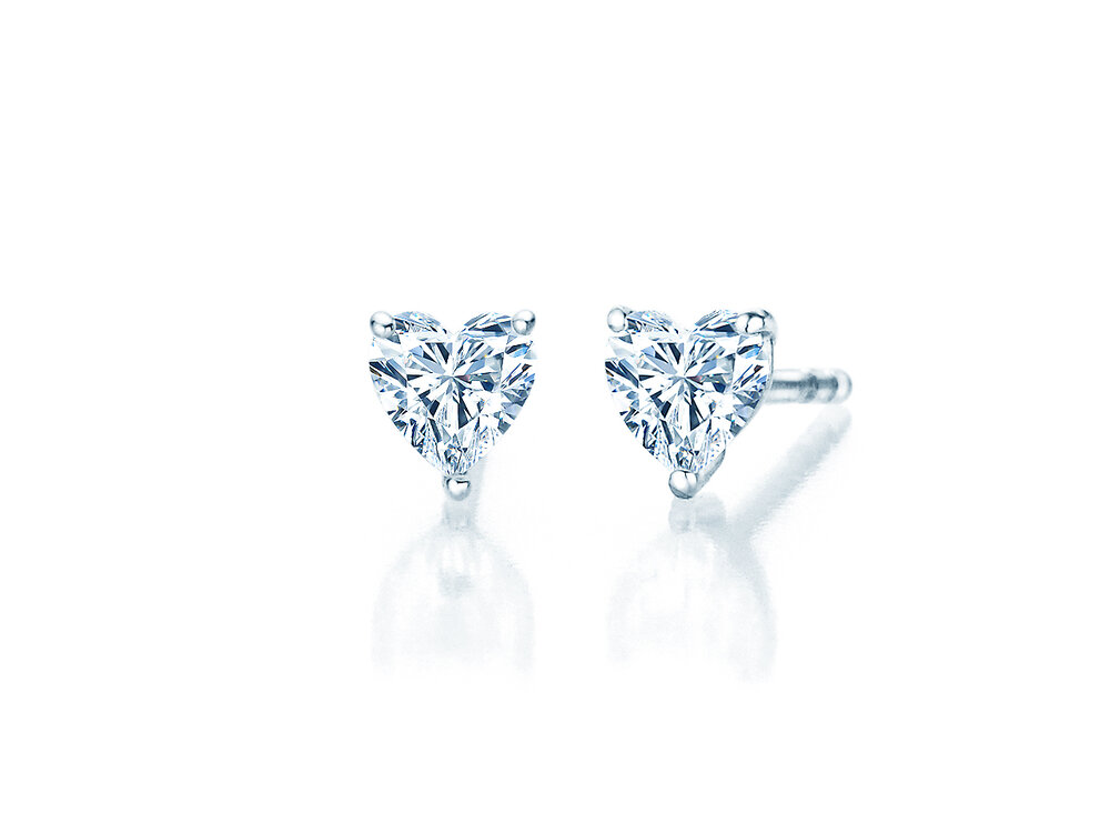Ohrstecker Diamond Heart in Silber 925/- mit Diamanten 0,30ct G/SI