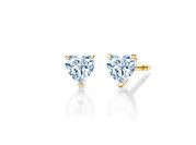 Ohrstecker Diamond Heart Labordiamant in Gelbgold