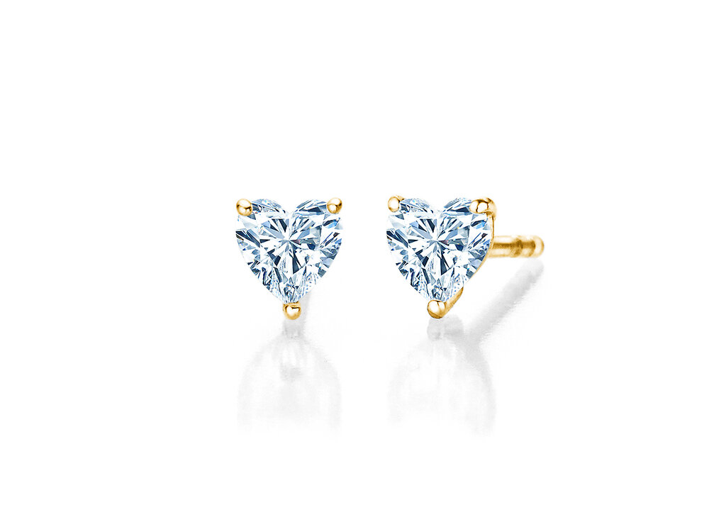 Ohrstecker Diamond Heart in 18K Gelbgold mit Diamanten 0,80ct G/SI