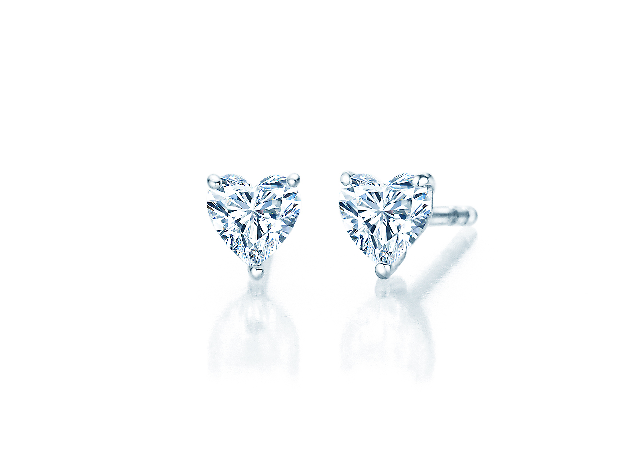 Ohrstecker Diamond Heart Labordiamant in Weißgold