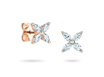 Ohrstecker Flower Labordiamant in Roségold