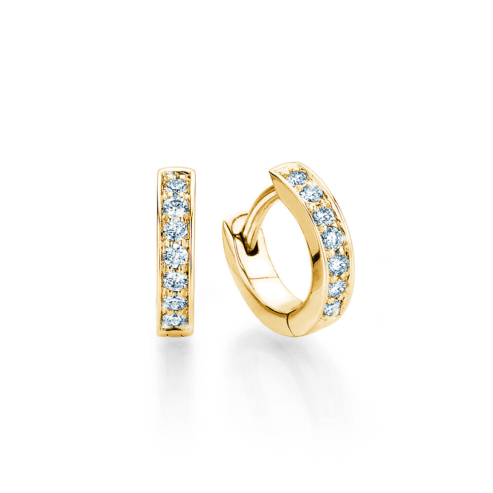 Creolen Alliance in 18K Gelbgold mit Diamanten 0,24ct GSI G/SI