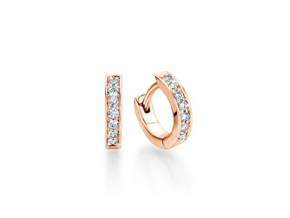 Creolen Alliance in 14K Roségold mit Diamanten 0,14ct GSI G/SI