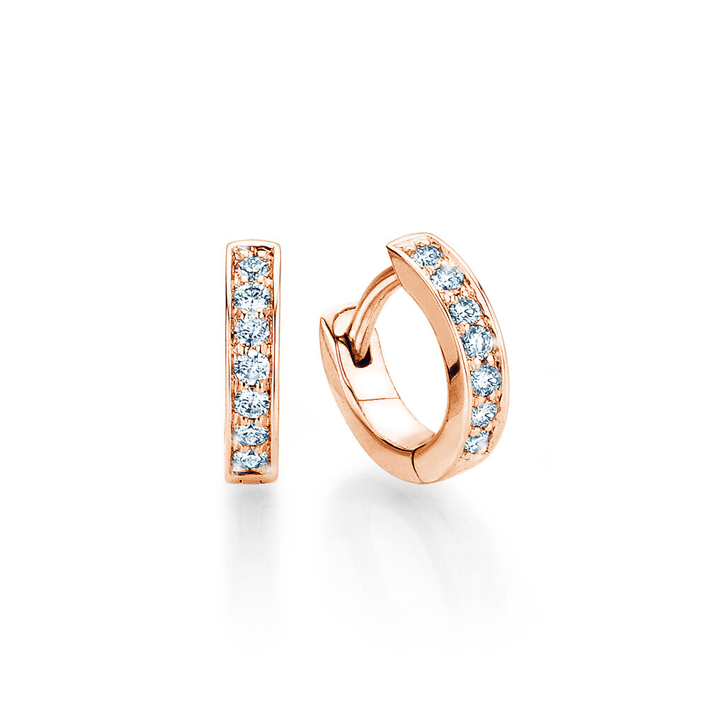 Creolen Alliance in 9K Roségold mit Diamanten 0,24ct G/SI