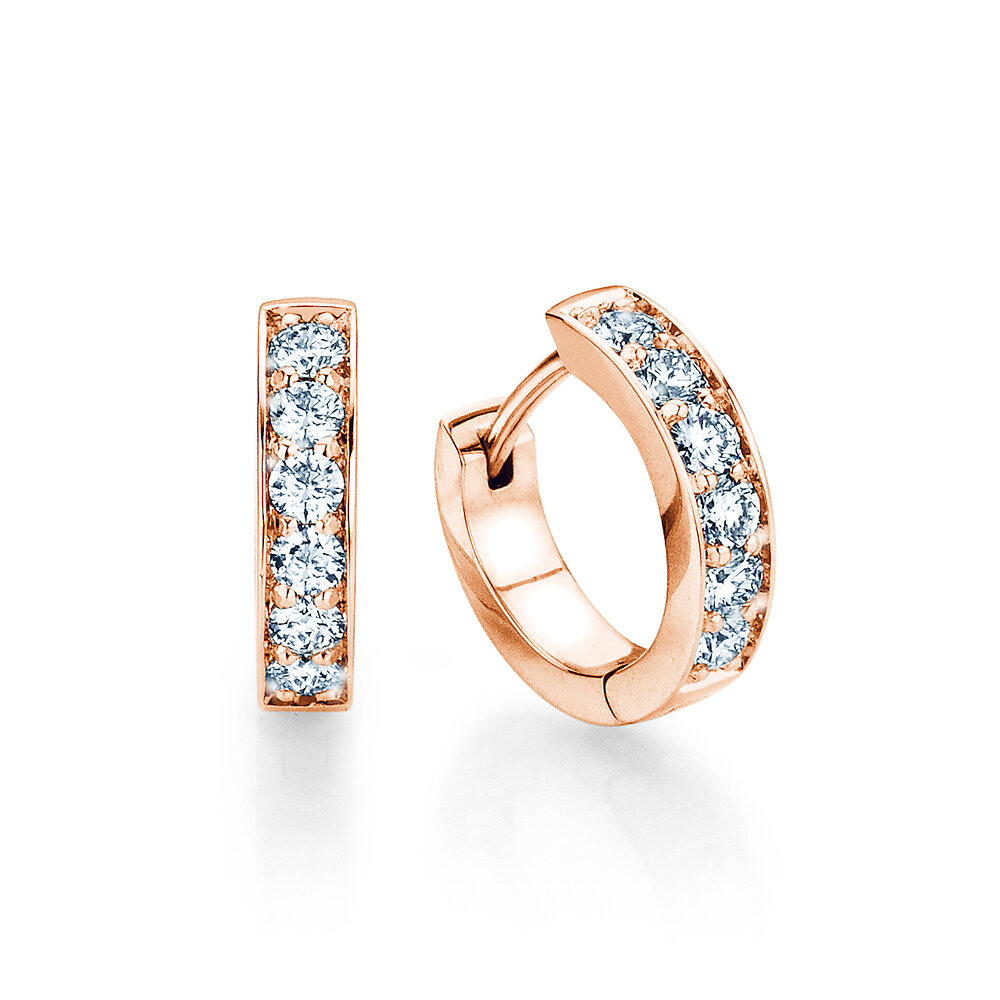Creolen Alliance in 18K Roségold mit Diamanten 0,36ct GSI G/SI