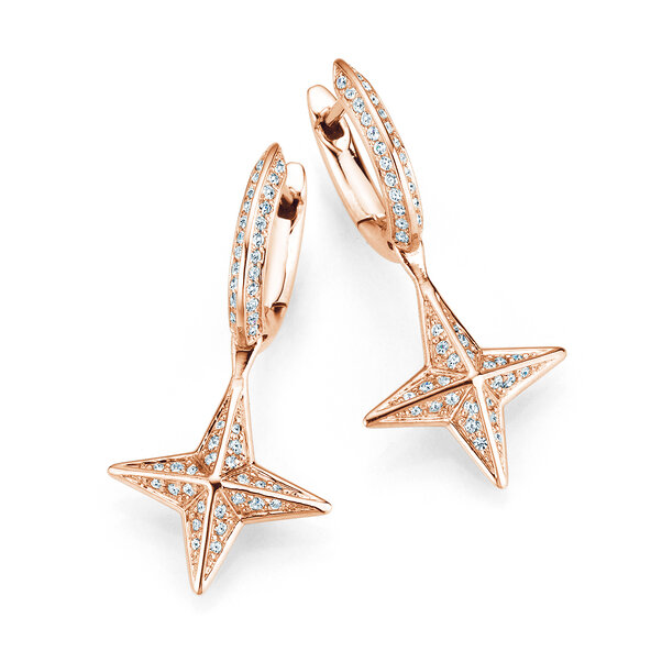 Creolen Diamond Stars in Roségold