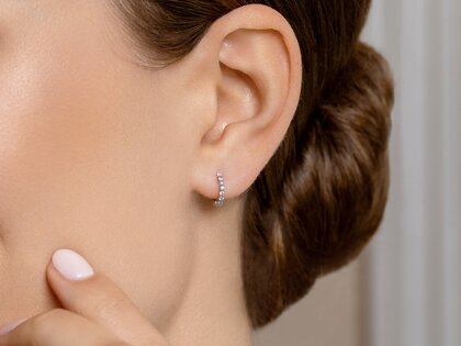 Creolen Dawn in 14K Weißgold mit Diamanten 0,16ct GSI G/SI