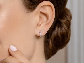 Creolen Dawn in 14K Weißgold mit Diamanten 0,16ct GSI G/SI