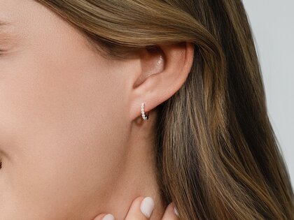 Creolen Dawn in 14K Weißgold mit Diamanten 0,16ct GSI G/SI