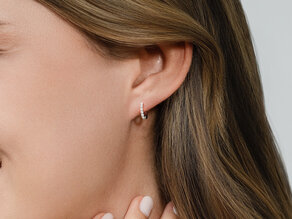 Creolen Dawn in 14K Weißgold mit Diamanten 0,16ct GSI G/SI