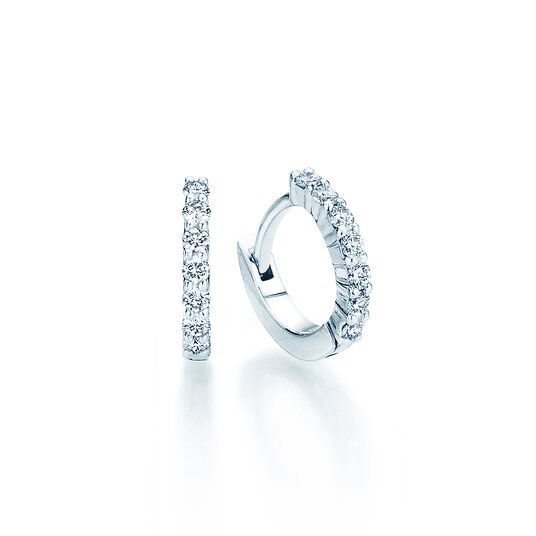 Creolen Dawn in 14K Weißgold mit Diamanten 0,16ct GSI G/SI