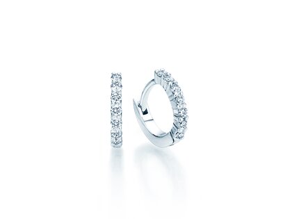 Creolen Dawn in 14K Weißgold mit Diamanten 0,16ct GSI G/SI