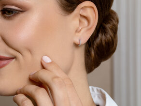 Creolen Dawn in 14K Weißgold mit Diamanten 0,16ct GSI G/SI