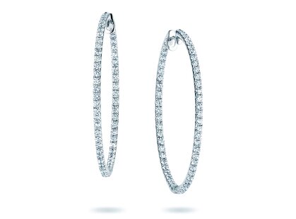 Creolen Diamond Hoops in 14K Weißgold mit Diamanten 1,40ct G/SI