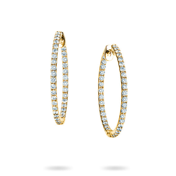 Creolen Diamond Hoops in Gelbgold