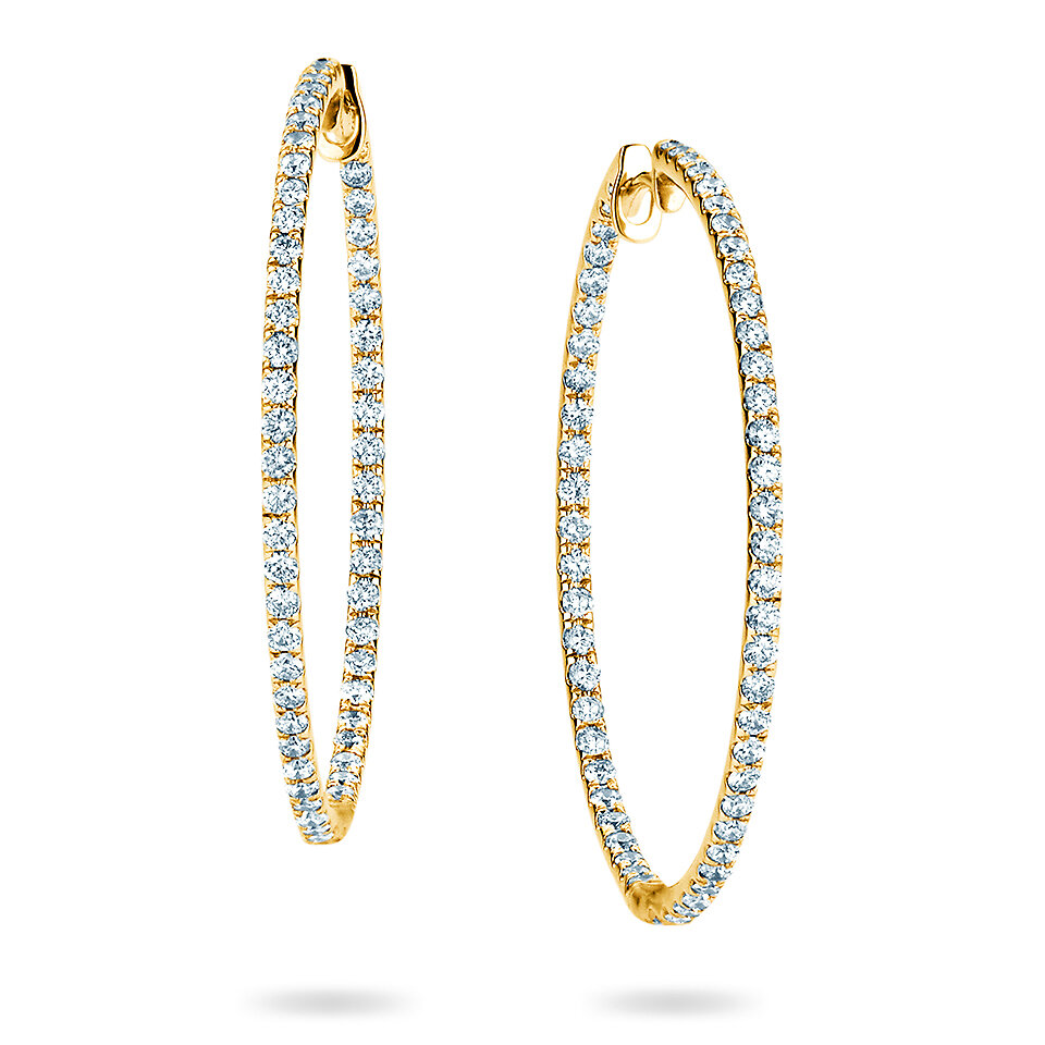 Creolen Diamond Hoops in 18K Gelbgold mit Diamanten 1,40ct G/SI
