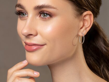 Creolen Diamond Hoops in Roségold