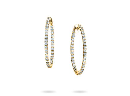 Creolen Diamond Hoops in Gelbgold