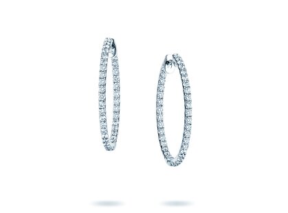 Creolen Diamond Hoops in Weißgold