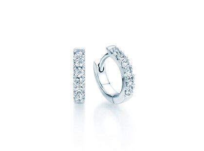 Creolen Dusk in 9K Weißgold mit Diamanten 0,14ct G/SI