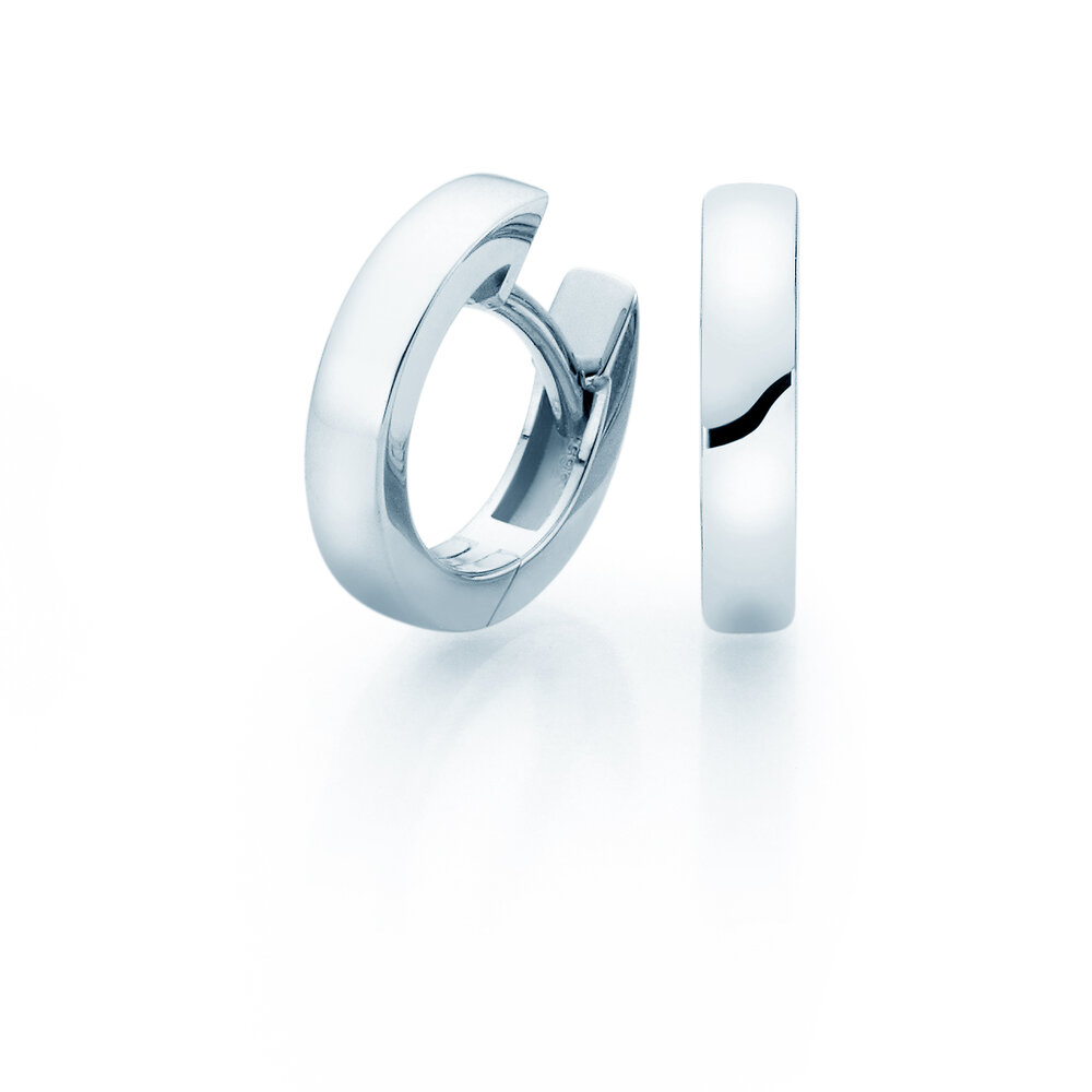 Creolen Modern in 14K Weißgold S