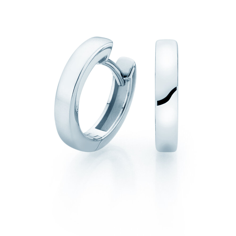 Creolen Modern in 14K Weißgold M