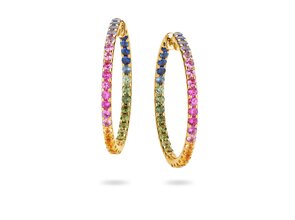 Creolen Rainbow Ombre in Gelbgold