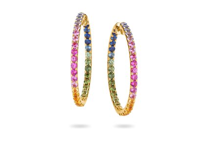 Creolen Rainbow Ombre in Gelbgold