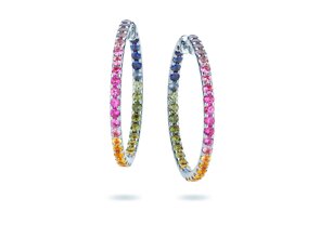 Creolen Rainbow Ombre in Platin