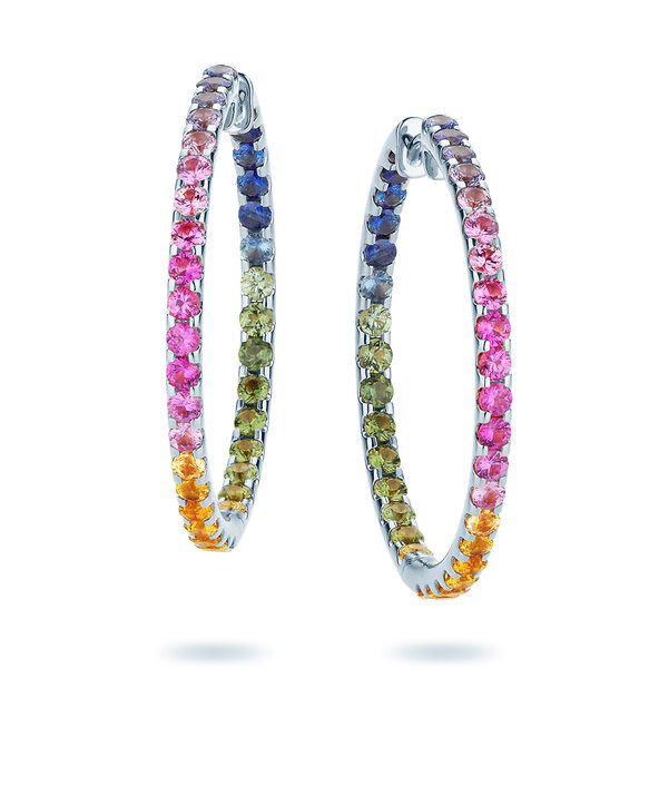 Creolen Rainbow Ombre in Platin