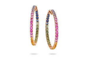 Creolen Rainbow Ombre in Roségold