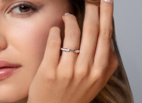 Eternityring Spin Diamonds in Weißgold