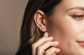 Ohrstecker Diamond Radiant Labordiamant in Silber
