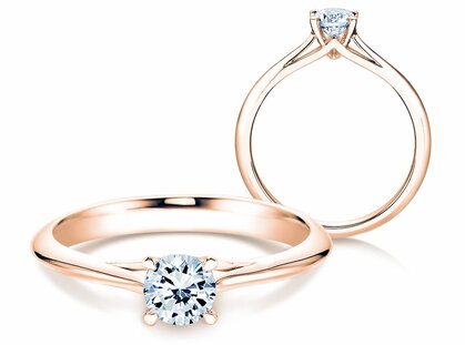 Solitärring Heaven 4 in 14K Roségold mit Diamant 0,50ct H/SI