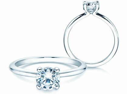 Verlobungsring Classic 4 in 14K Weißgold mit Diamant 0,75ct