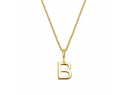 Buchstaben-Anhänger Classic B in 14K Gelbgold