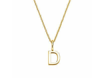Buchstaben-Anhänger Classic D in 14K Gelbgold