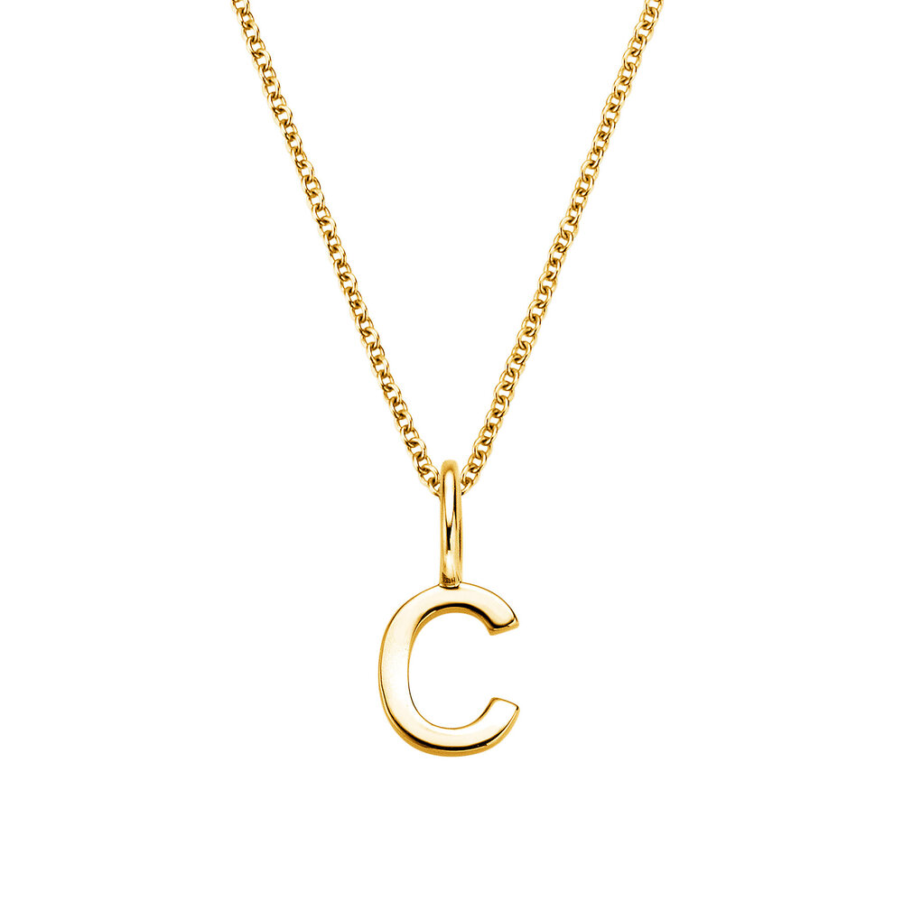 Buchstaben-Anhänger Classic C in 14K Gelbgold