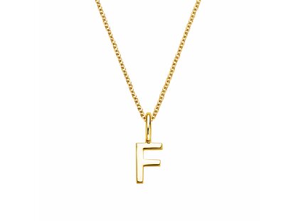 Buchstaben-Anhänger Classic F in 14K Gelbgold