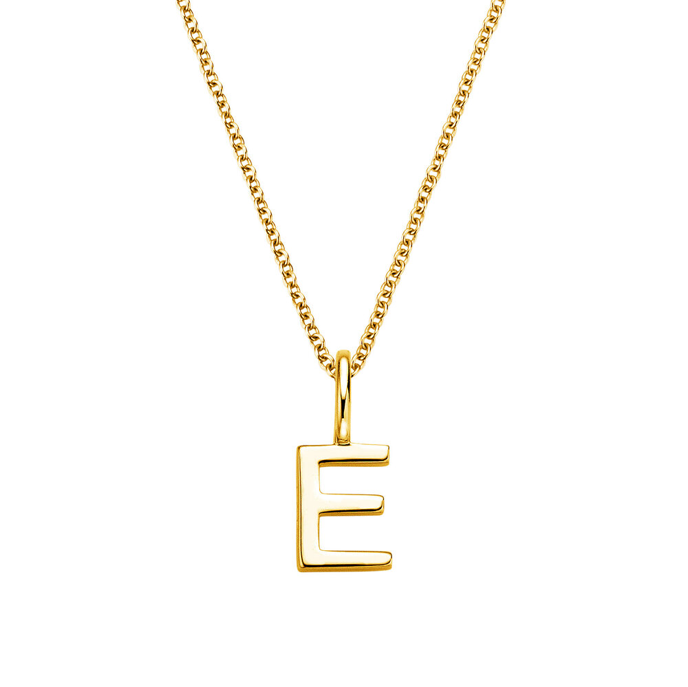 Buchstaben-Anhänger Classic E in 14K Gelbgold