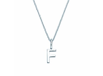 Buchstaben-Anhänger Classic F in 14K Weißgold