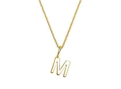Buchstaben Anhänger Classic M in 9K Gelbgold poliert