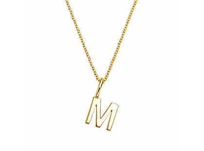 Buchstaben-Anhänger Classic M in 14K Gelbgold