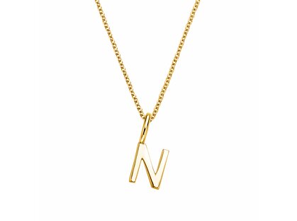 Buchstaben-Anhänger Classic N in 14K Gelbgold