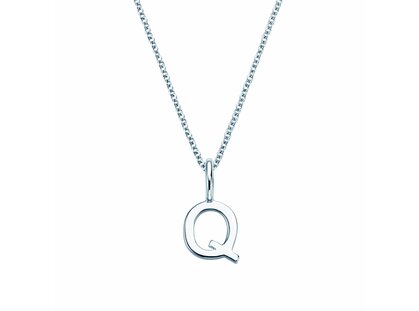 Buchstaben-Anhänger Classic Q in 14K Weißgold