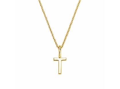 Buchstaben-Anhänger Classic T in 14K Gelbgold