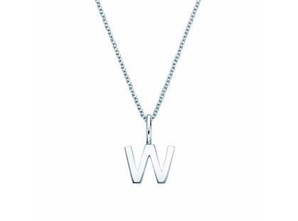 Buchstaben-Anhänger Classic W in 14K Weißgold