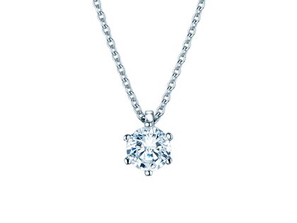 Anhänger Classic Labordiamant in Silber